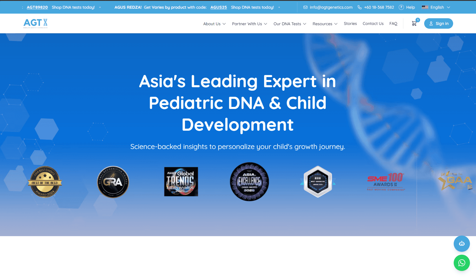 AGT Genetics desktop website